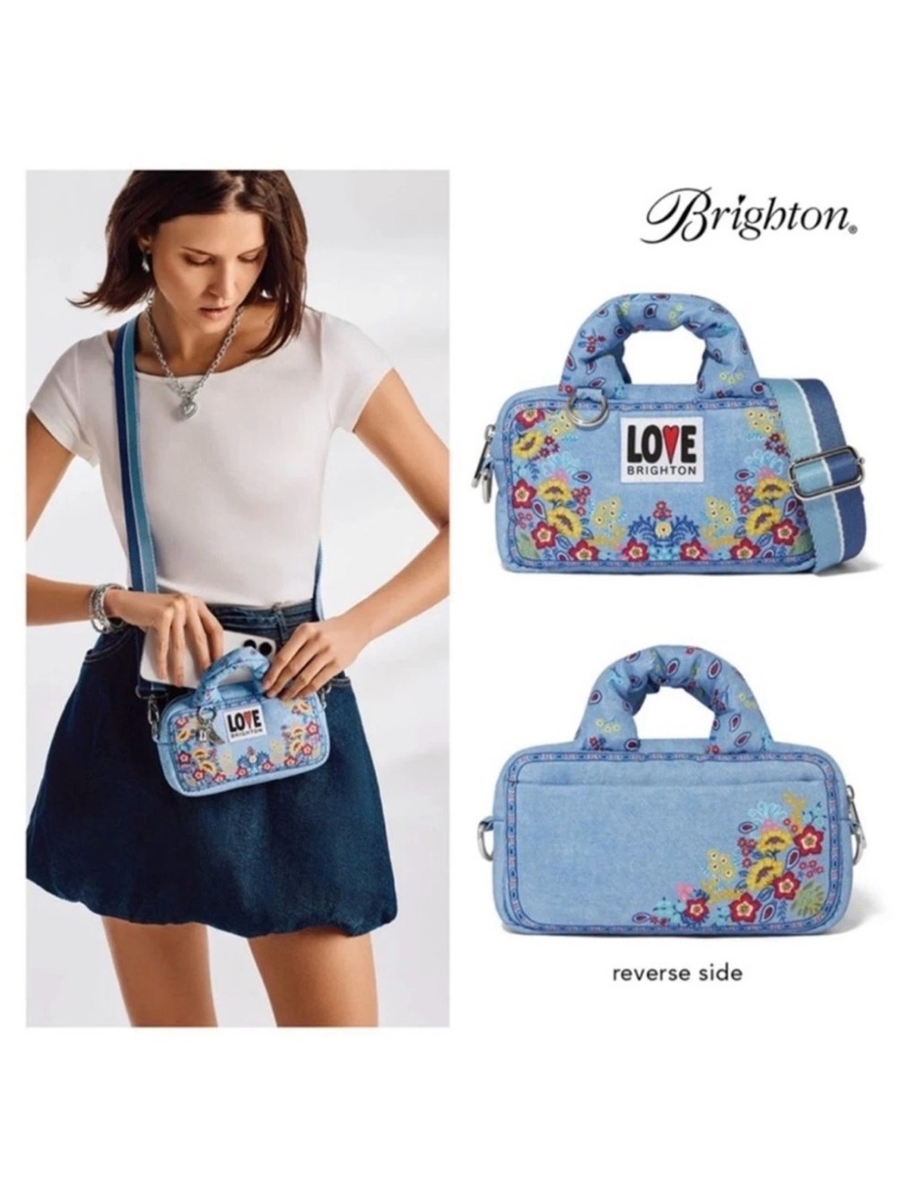 Brighton Blue Floral Love Brighton Crossbody